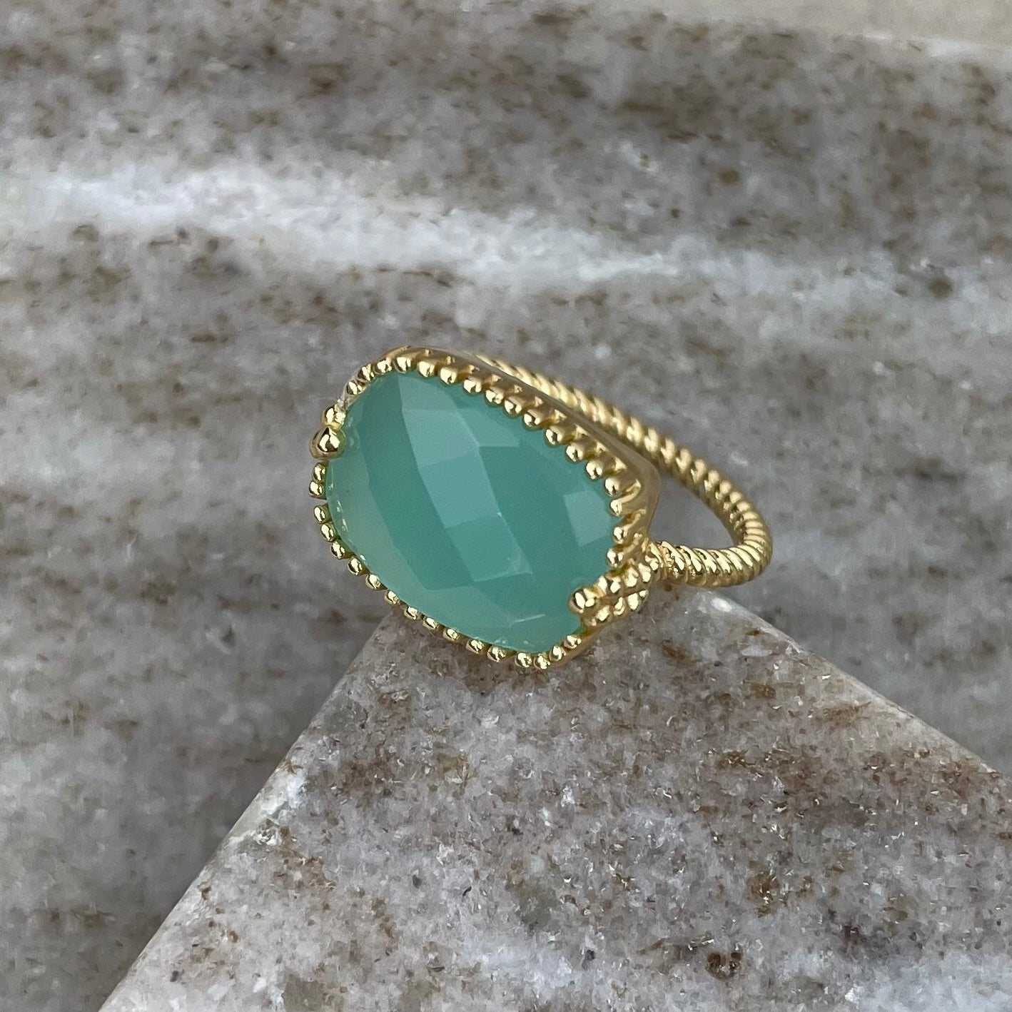 Anillo Loulou Ónix Aguamarina